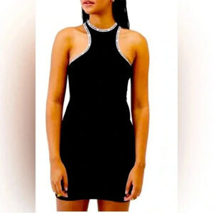 iets‎ frans Logo Tape Body-Con Minidress in Black NWT - size L